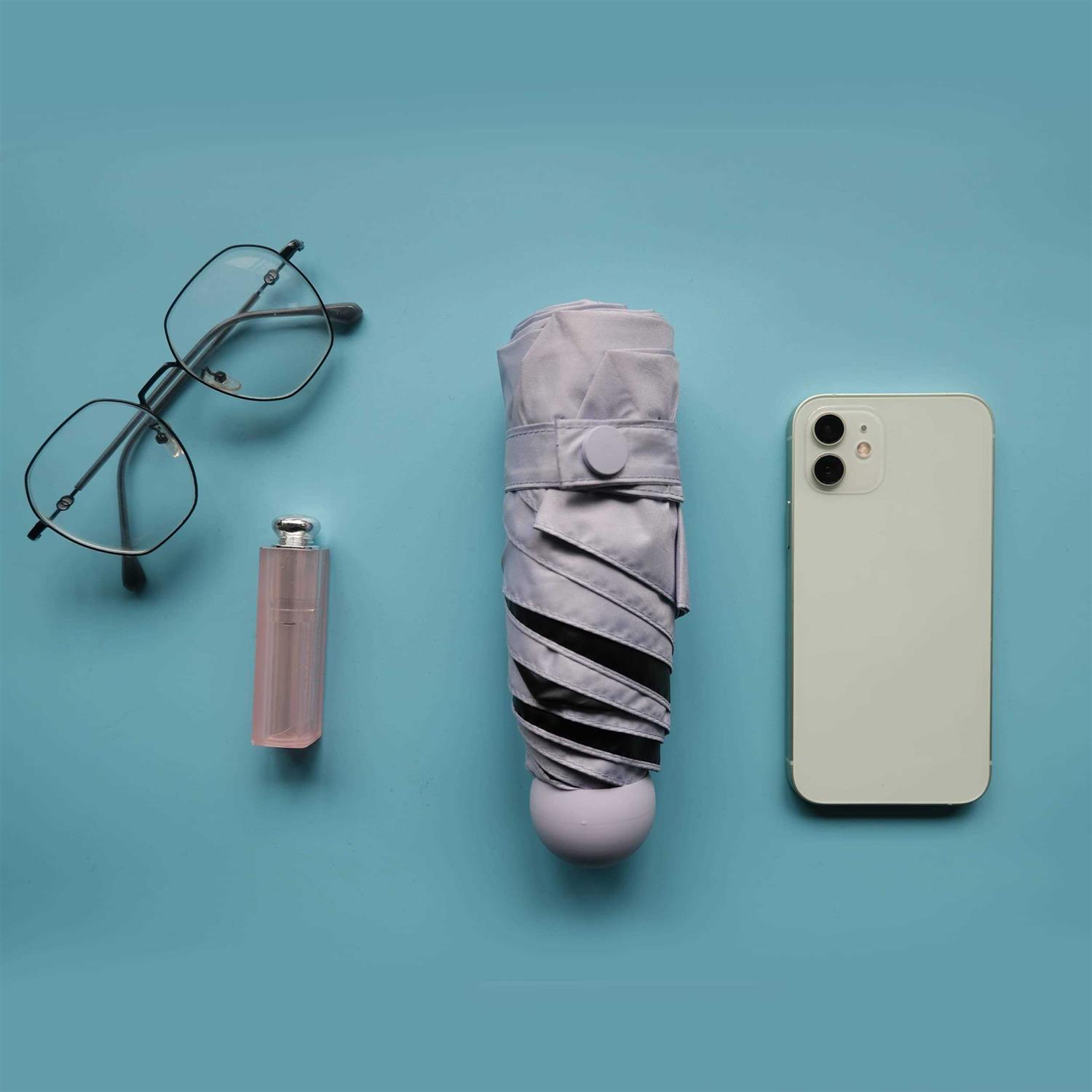 BAODINI Travel Mini Umbrella for Purse with Case-Small Compact UV Umbrella Protection Sun-Lightweight Tiny Pocket Umbrella with Case for Women