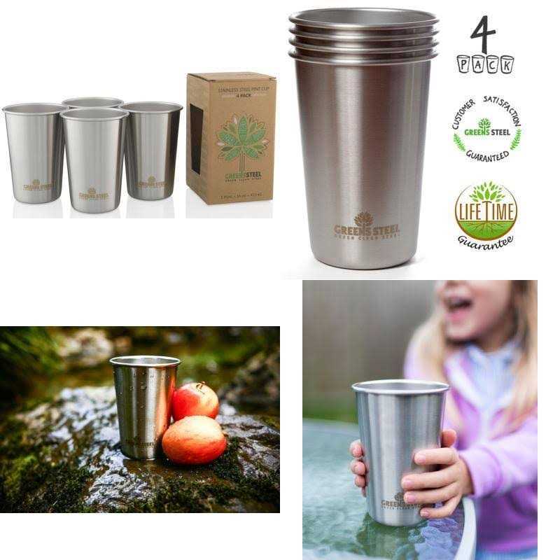 Greens Steel Stainless Steel Cups Tumbler