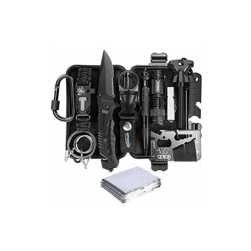 XUANLAN Emergency Survival Kit 13 in 1 Outdoor Survival Gear Tool with Survival Bracelet