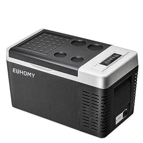 EUHOMY 12 Volt Refrigerator,19QT Portable Refrigerator Freezer,12V Car Fridge Cooler with 12/24V DC & 110-240V AC,Compressor Electric