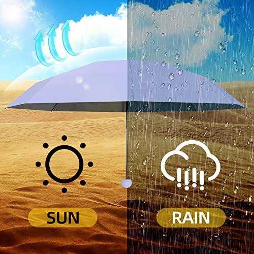 Trenovo Travel Umbrella Mini Folding Compact Umbrella with Case 8 Ribs Lightweight Portable Umbrella
