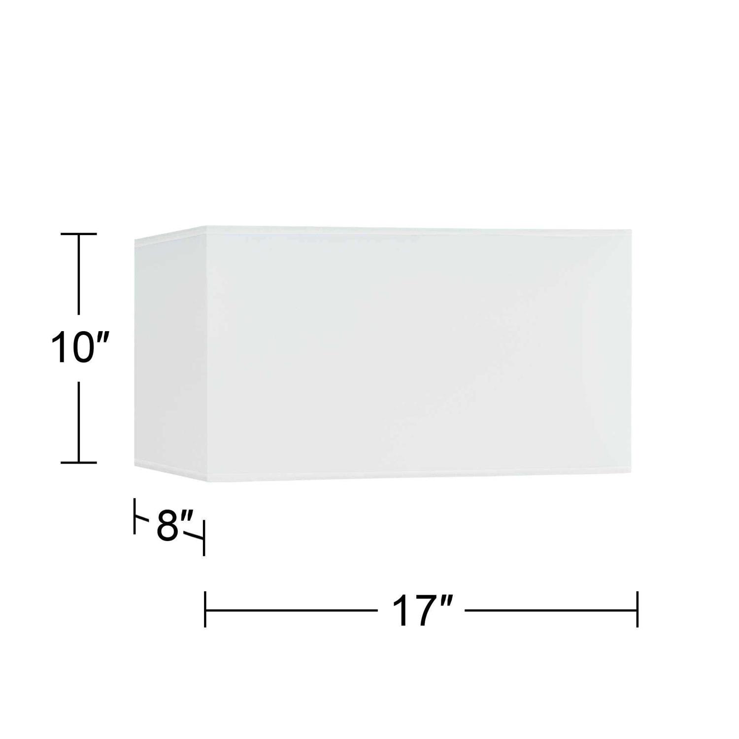 Possini Euro Design Rectangular Lamp Shade Faux Silk Large 17 inch Wide x 8 inch Deep x 10 inch High Spider with Harp and Finial Fitting 30P