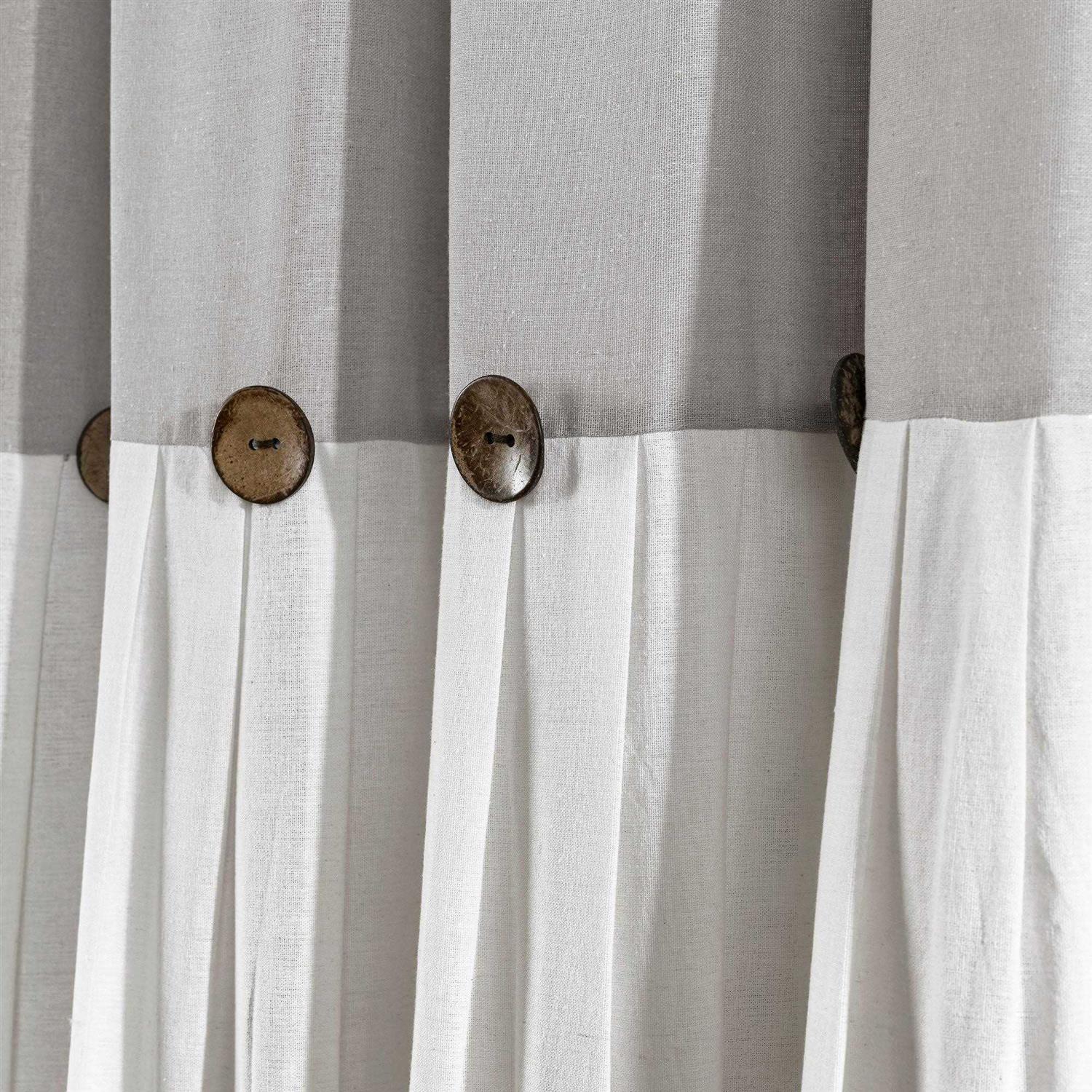Lush Decor Linen Button Window Curtain Panel