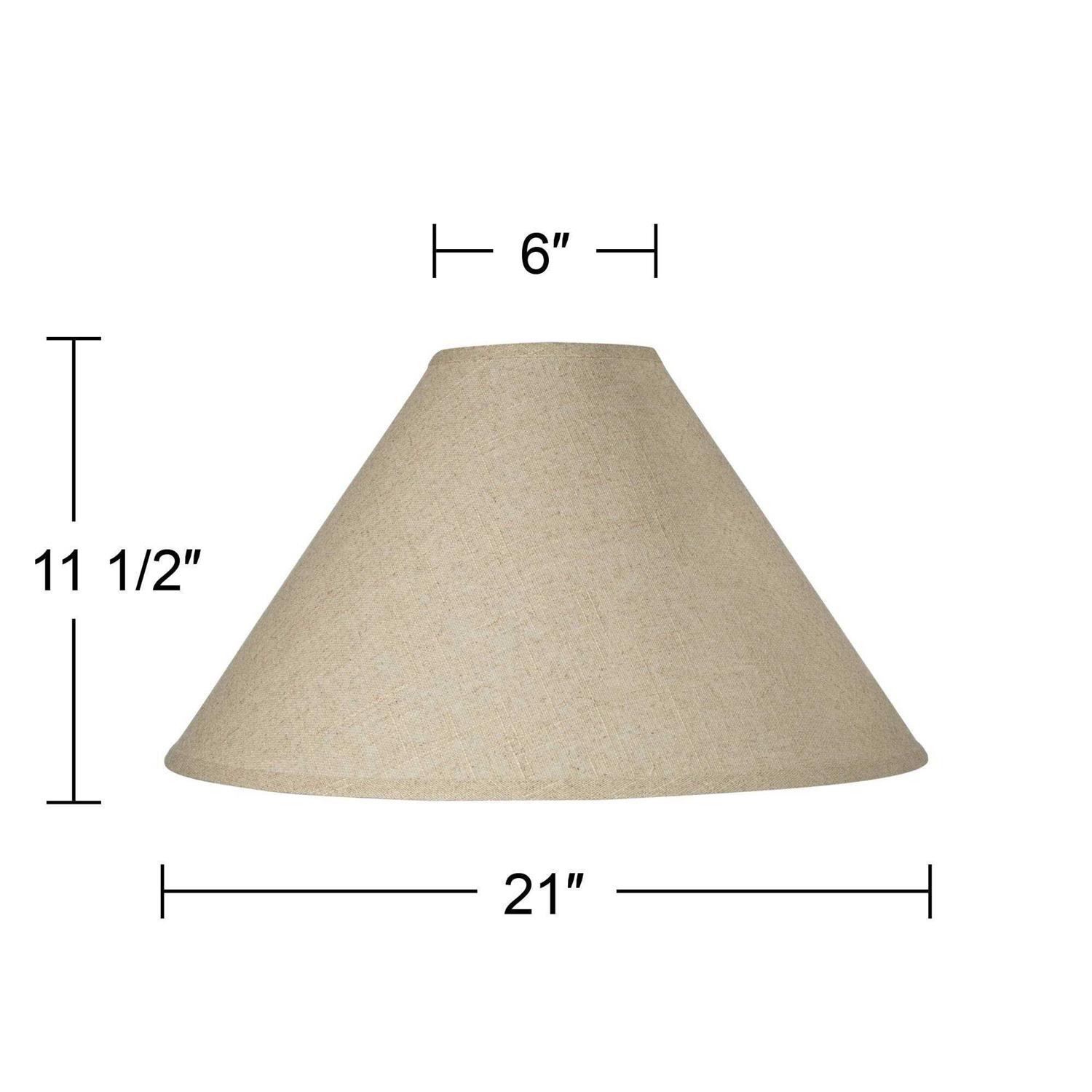 Springcrest Empire Lamp Shade Fine Burlap Large 6 Top x 21 Bottom x 13.5 High Spider Fitting with Replacement Harp and Finial