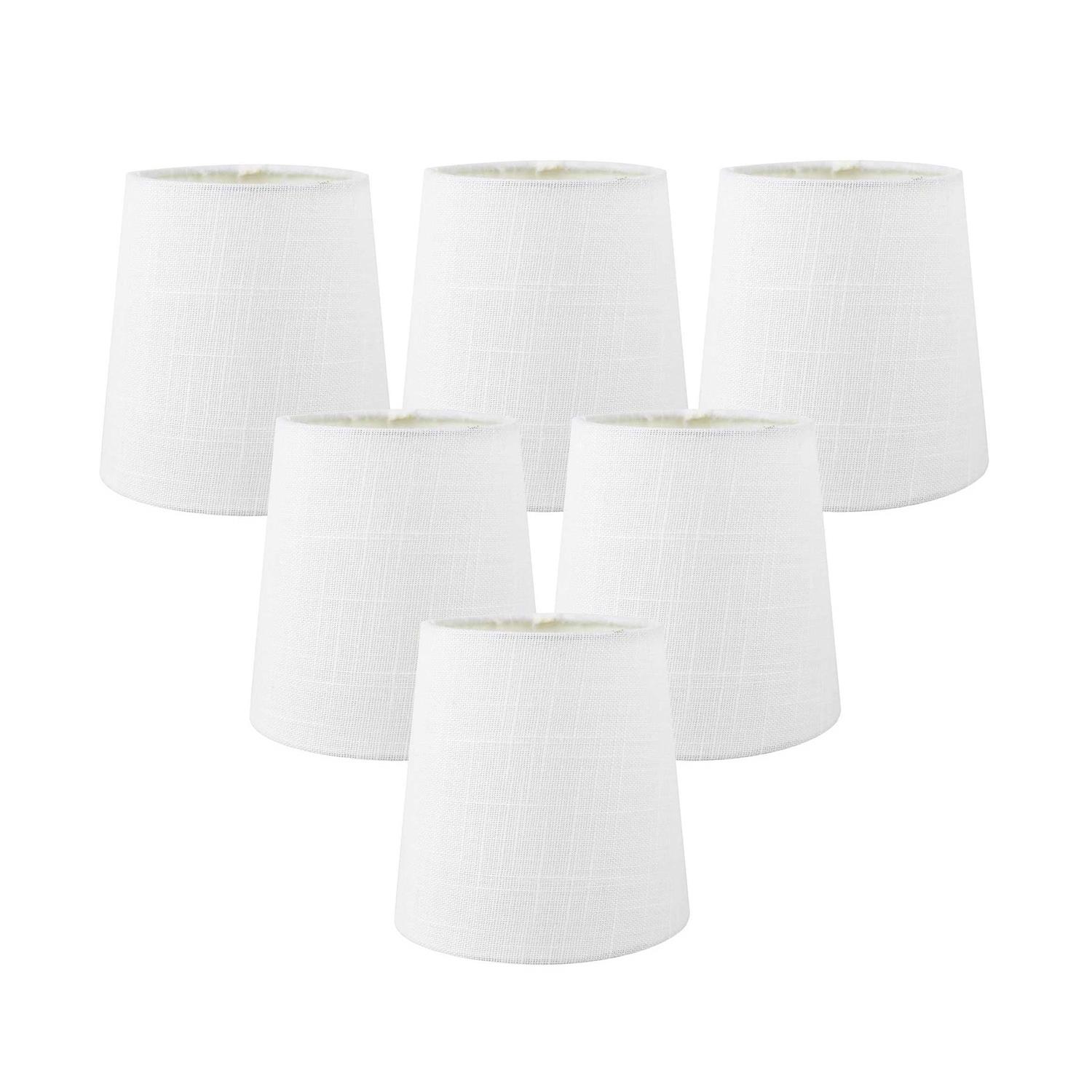 Meriville Set of 5 Linen Clip On Chandelier Lamp Shades