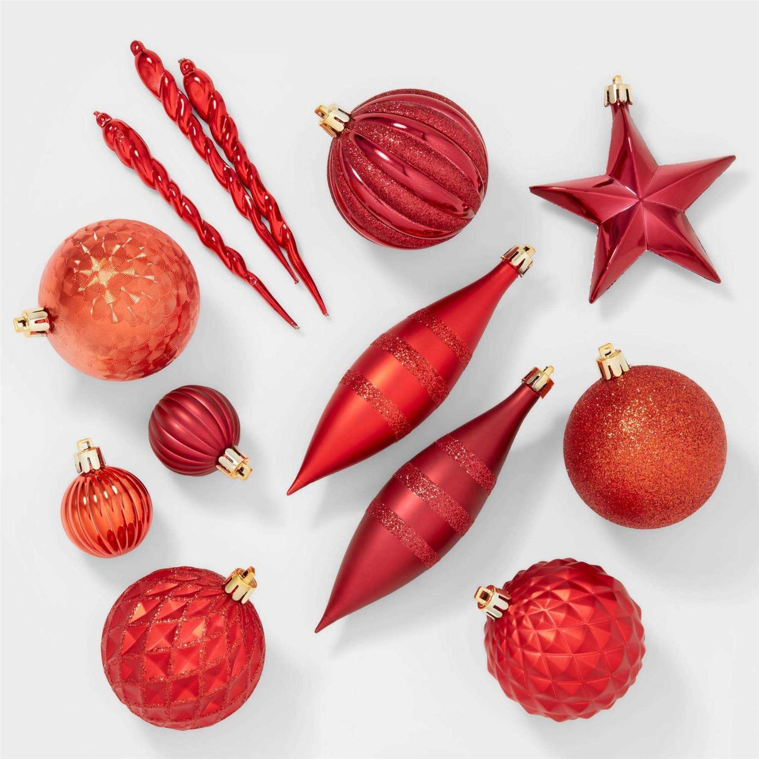 Wondershop 40ct Plastic Star Christmas Tree Ornament Set