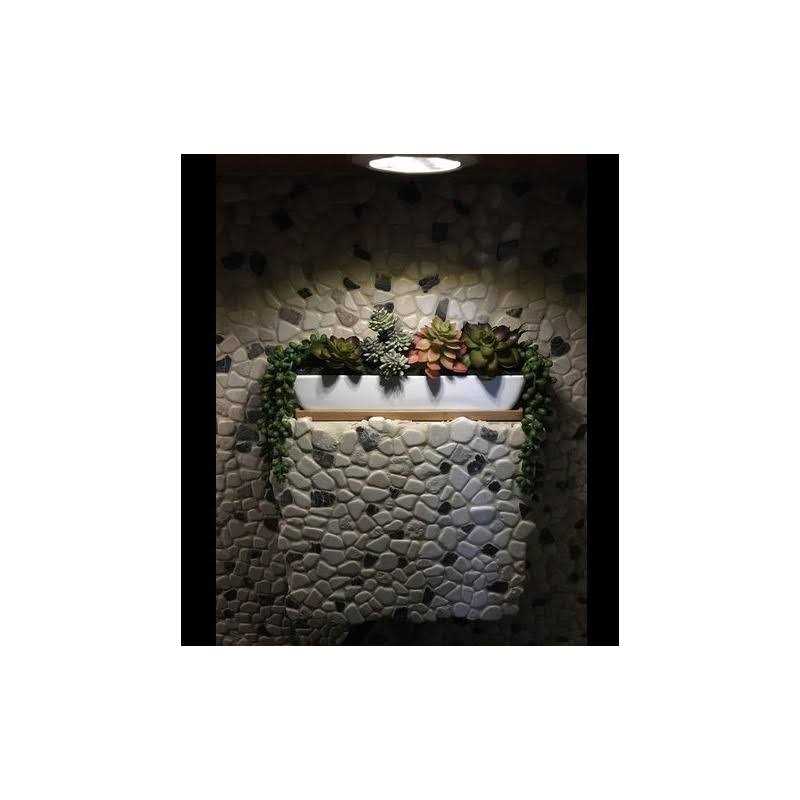 11inch Long Rectangle White Ceramic Succulent Planter Pots/Mini Flower Plant Containers with Bamboo Saucers. Product Size:11×2.36×1.77inch,not