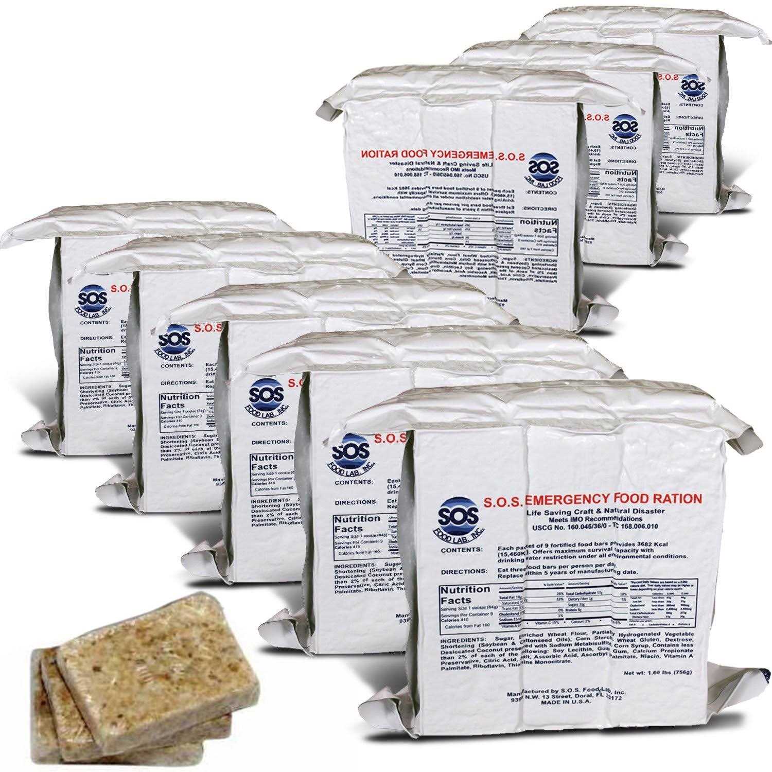 SOS Food Labs, Inc. S.O.S. Rations Emergency 3600 Calorie Food Bar 3 Day / 72 Hour Package with 5 Year Shelf Life