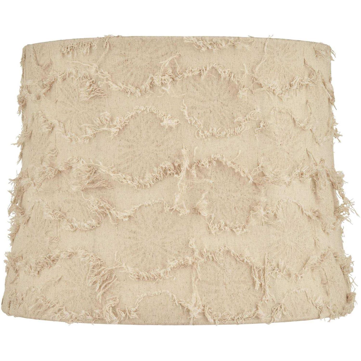 Springcrest Viborg Drum Lamp Shades Beige Raw Medium 14 Top x 16 Bottom x 12 High Washer Replacement Harp and Finial Fitting