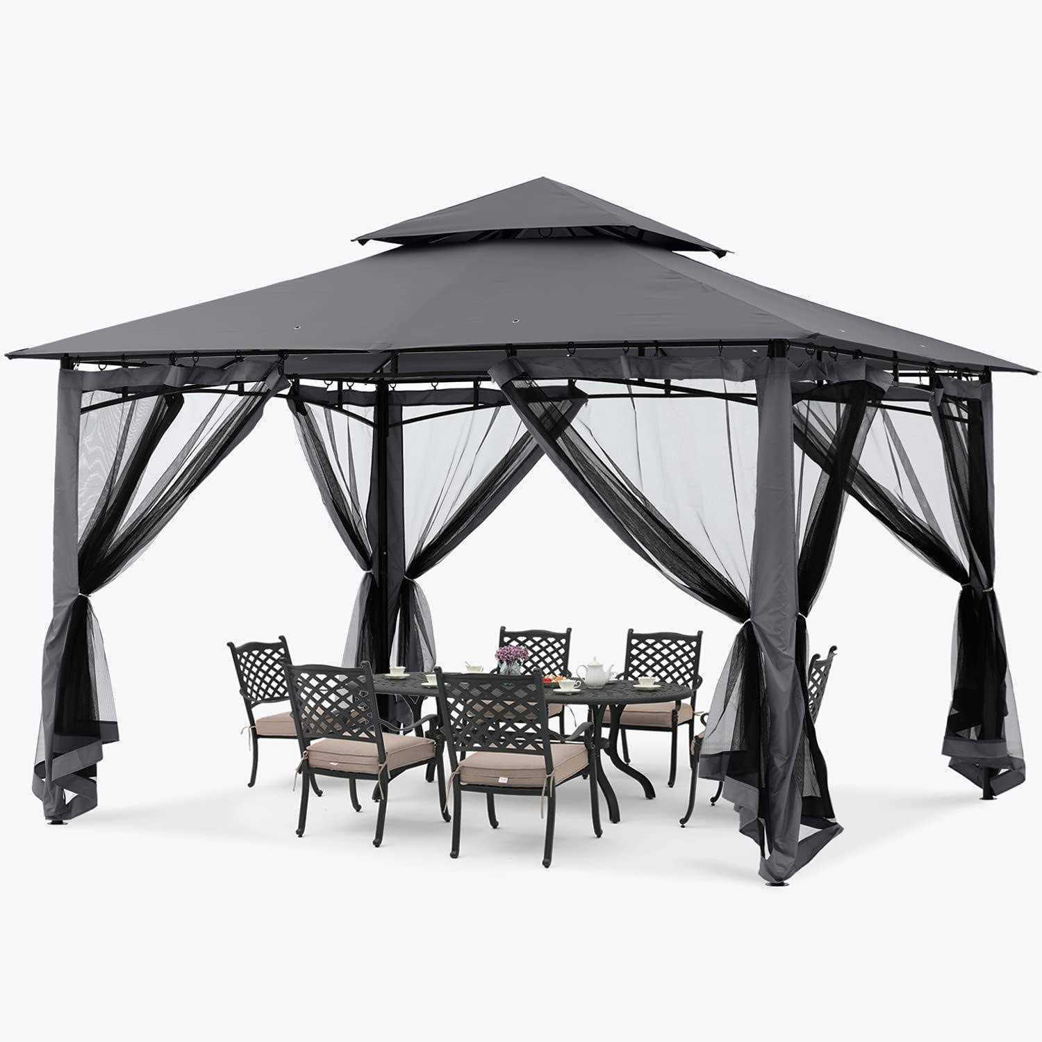 Sturdy Patio Gazebo 10 Ft x with Mosquito Netting by ABCCANOPY