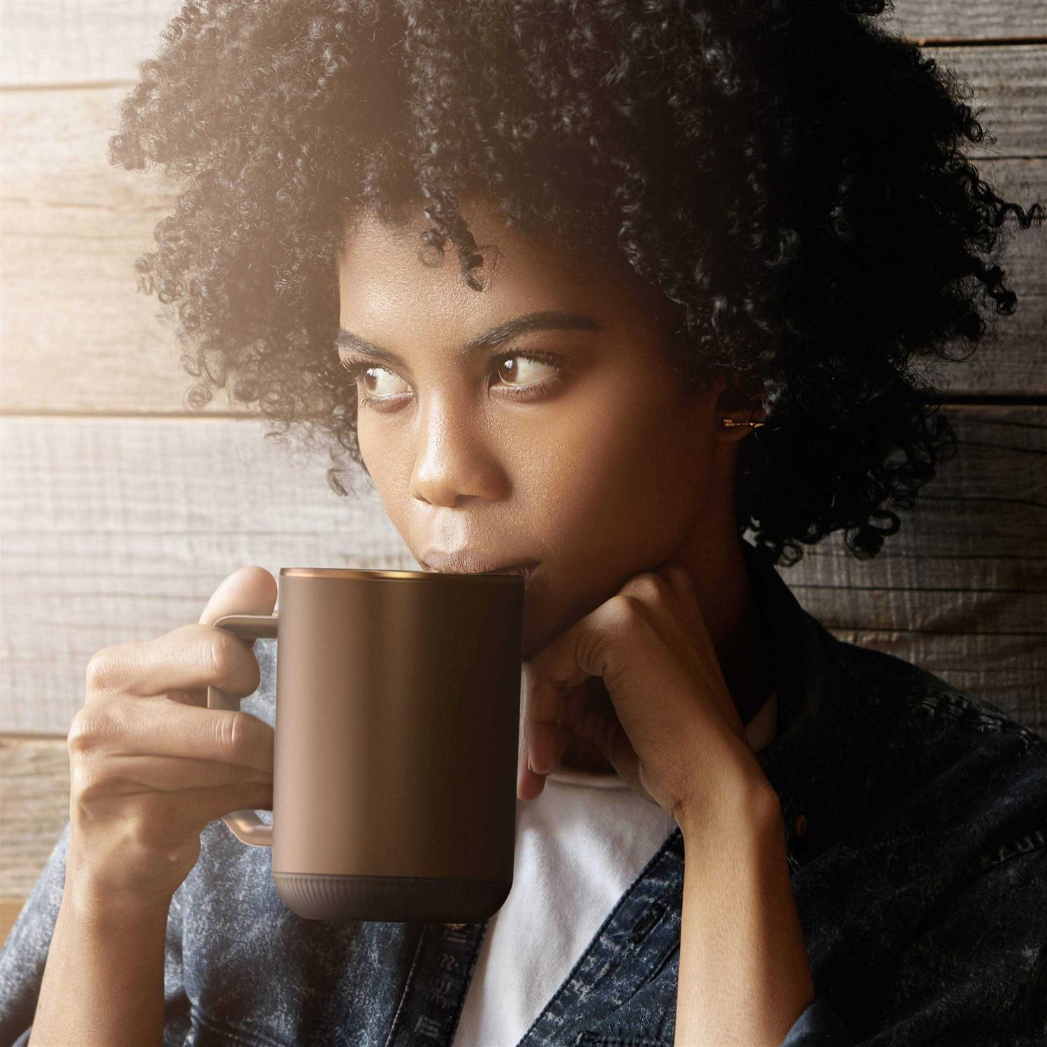 Ionmug Stainless Steel Self Heating Coffee Mug with Lid & Charging Coaster