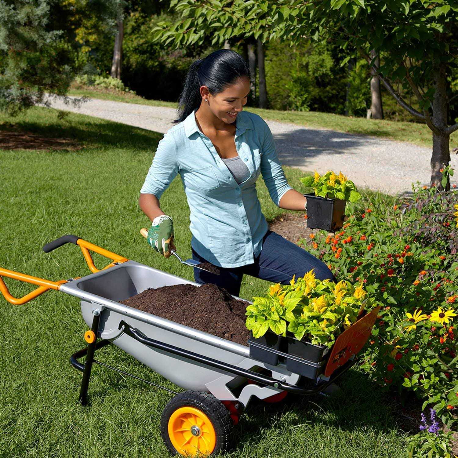 Worx WG050 Aerocart 8-in-1 Yard Cart Wheelbarrow Dolly