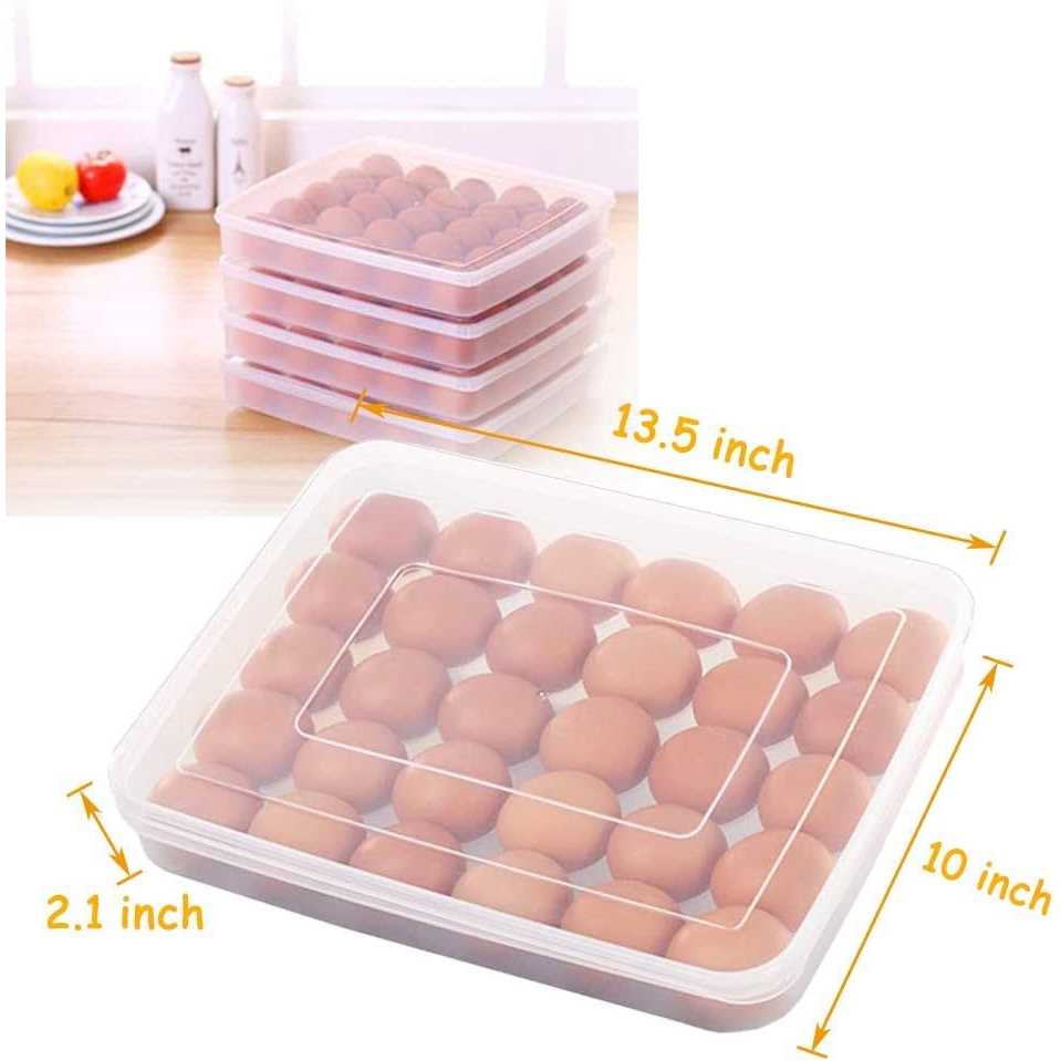 Easter Covered Egg Holder for Refrigerator,30 Deviled Egg Tray with Lid,Plastic Egg Containers,Fridge Egg Dispenser Egg Storage Box