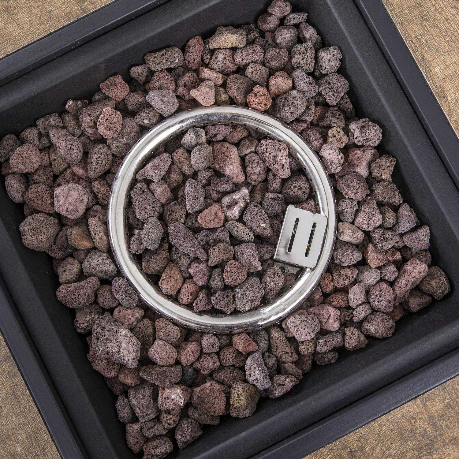 Nuu Garden 27.95-in W 40000-BTU Black Tabletop Iron Propane Gas Fire Pit Table AF011