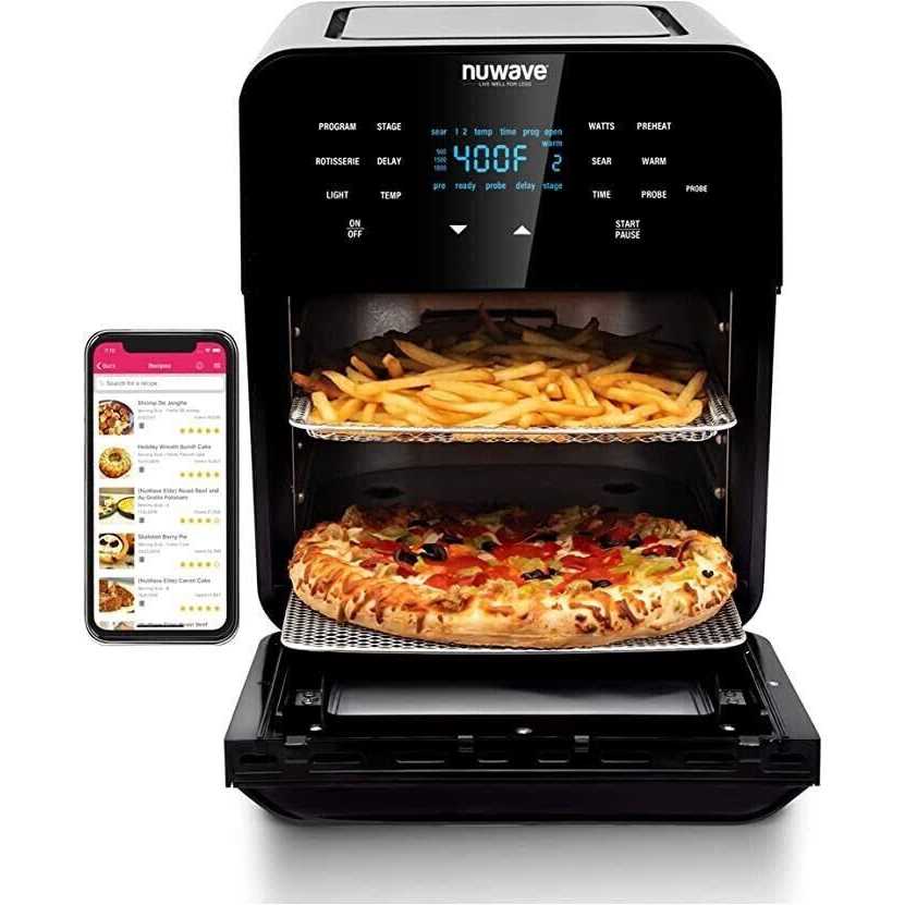 Nuwave Brio 15.5Qt Air Fryer Rotisserie Oven X-Large Family