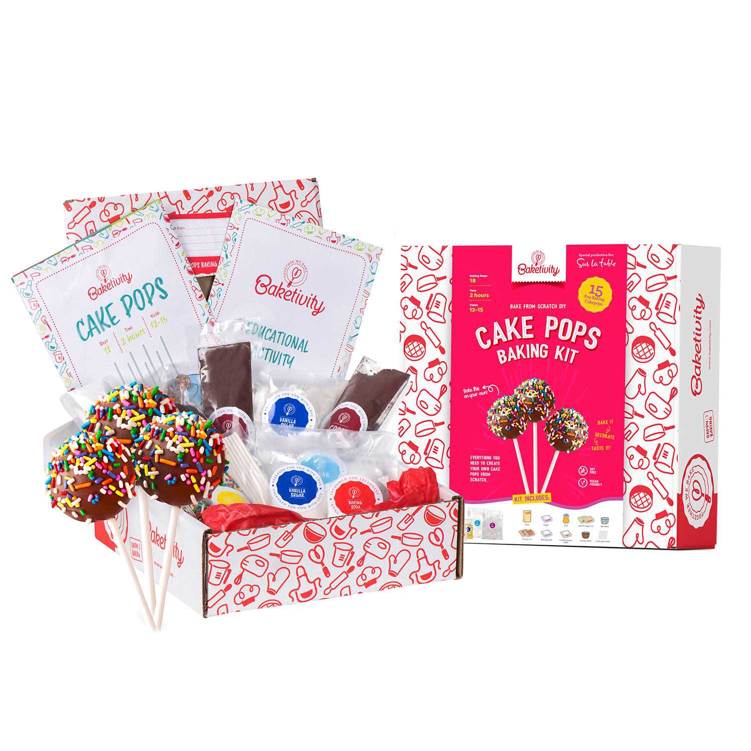 Baketivity Cake Pop Sticks Kids Baking Kit Cake Pop Kit for Kids