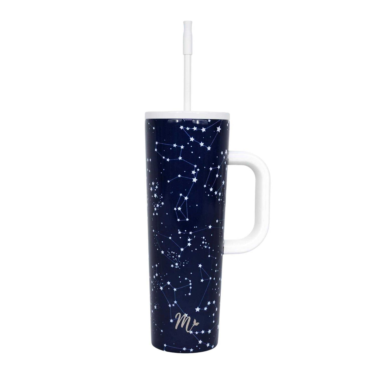 Mermaid Straw 30oz Stainless Steel Handled Cup with Straw 24+ Hour Cold