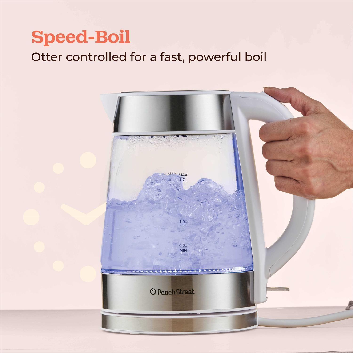Speed-boil Water Electric Kettle 1.7l 1500w Coffee Tea Kettle Borosilicate Glass