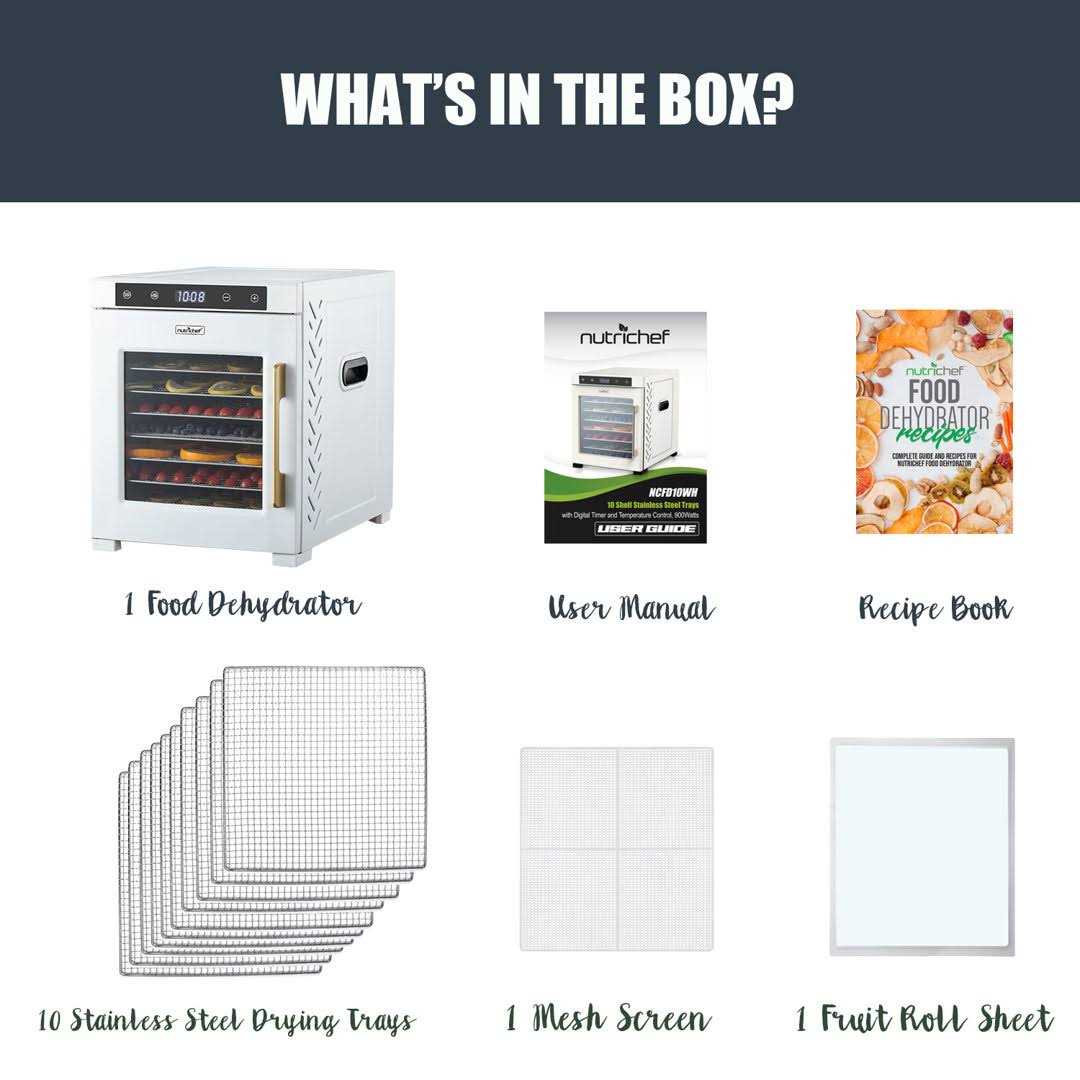 Nutrichef Premium Machine-900 Watts 10 Shelf Stainless Steel Dehydrator with Digital Timer and Temperature