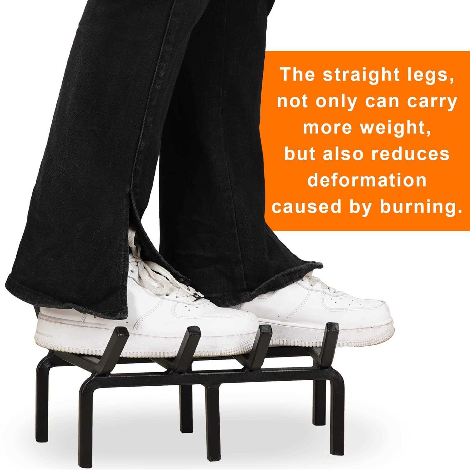 Twentynext Fireplace Grate Heavy Duty Solid Steel Fire Grate Wood Log Rack Stove Firewood Holder Fire Pit