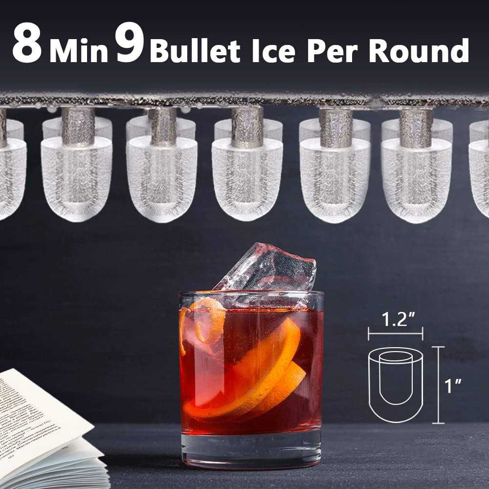 Joy Pebble Ice Maker Countertop Efficient Ice Maker Machine 26Lbs/24Hrs 9 Cubes Ready in 8 Mins