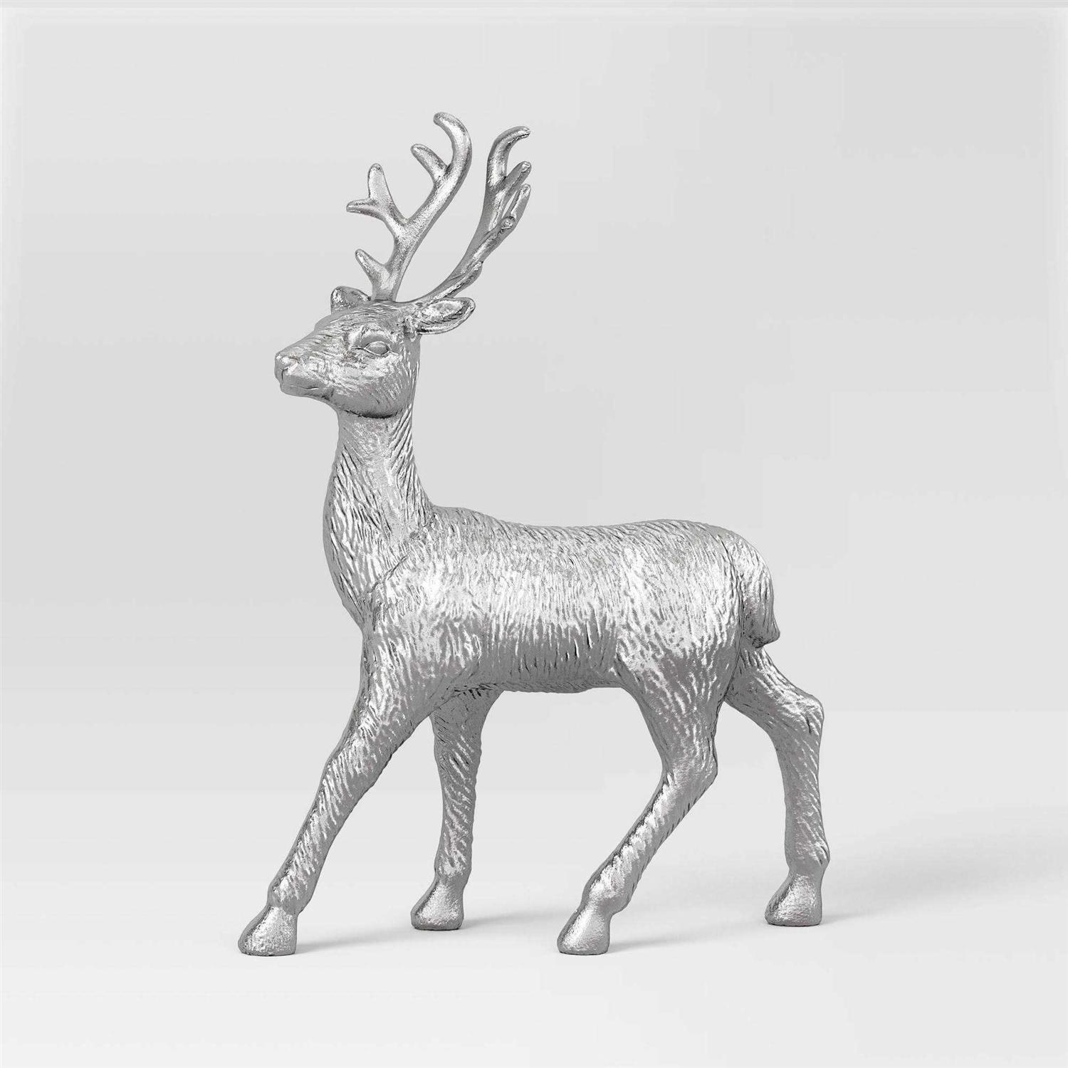 Wondershop 12.5 Metallic Plastic Standing Deer Animal Christmas Figurine