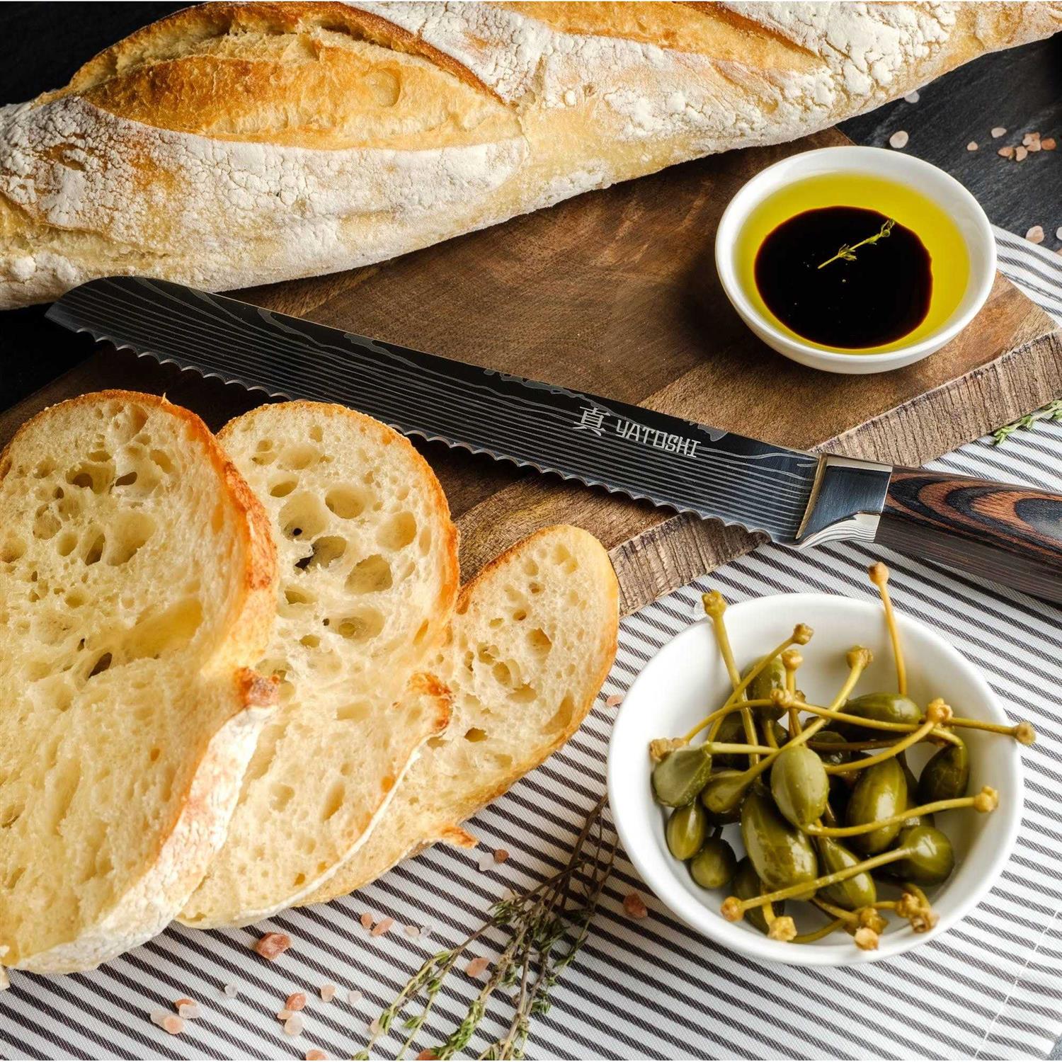 Yatoshi Knives Knives Yatoshi Knife Block Set Pro Kitchen Knife Set Ultra Sharp High Carbon Stainless Steel Number of Pieces