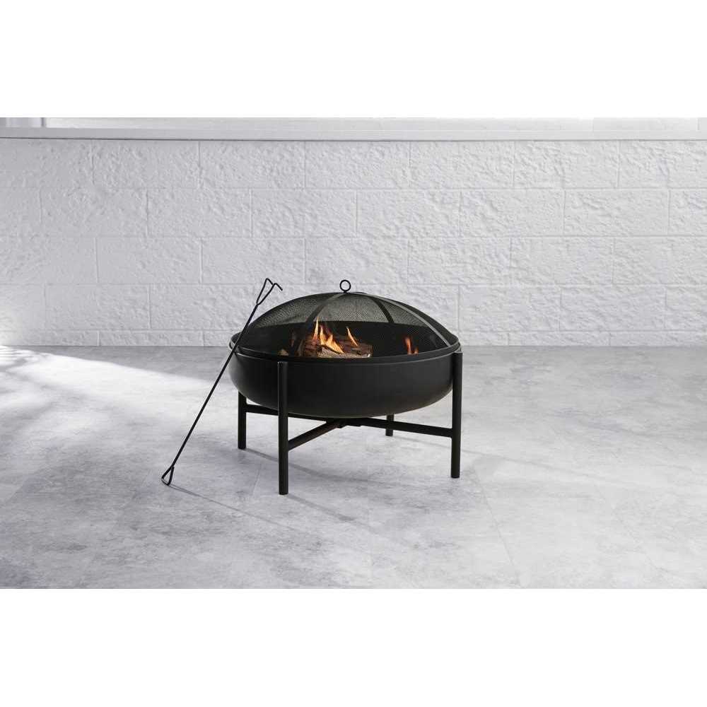 Origin 21 28-in W Black Steel Wood-Burning Fire Pit SRFP12030