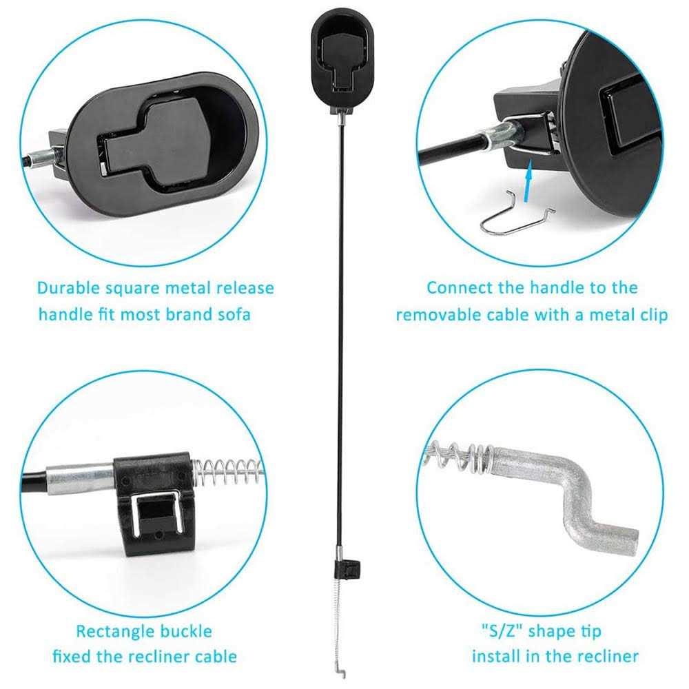 Ttmagic Metal Recliner Handle Replacement Parts With Cable, Couch Release Lever Pull Handle, Fits Ashley and Most Recliner Sofa Brand