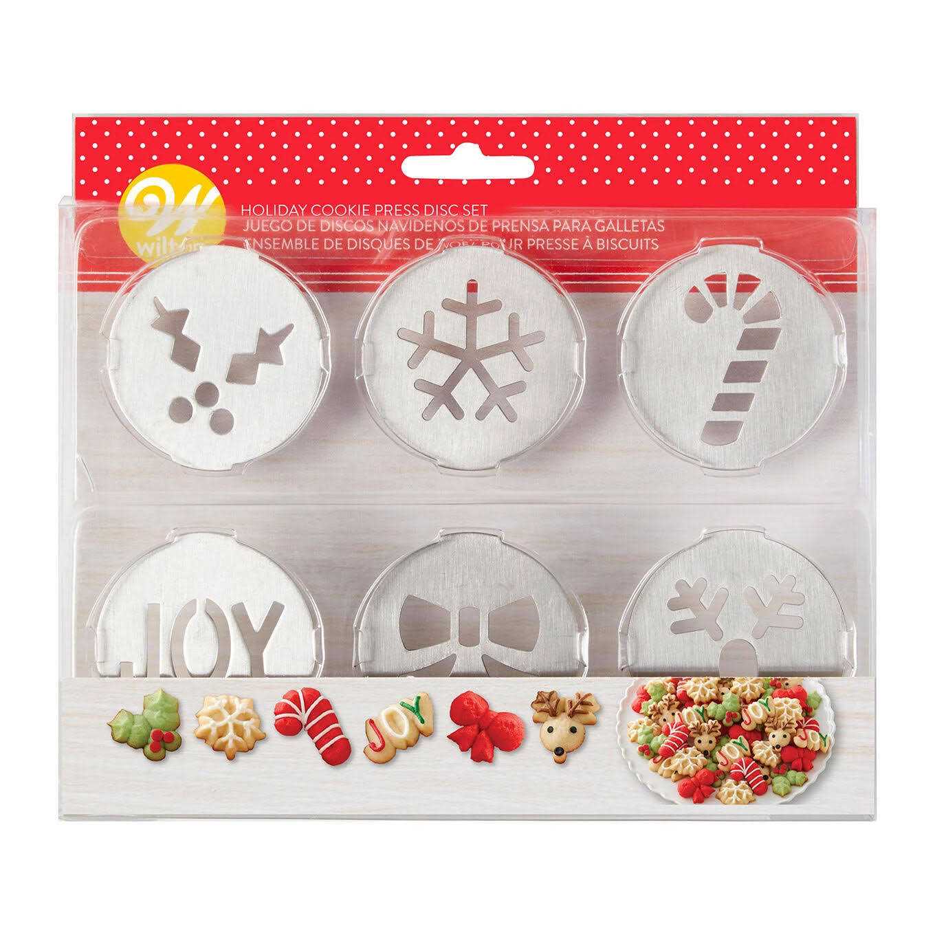 Wilton 6 Piece Holiday Cookie Press Disc Set