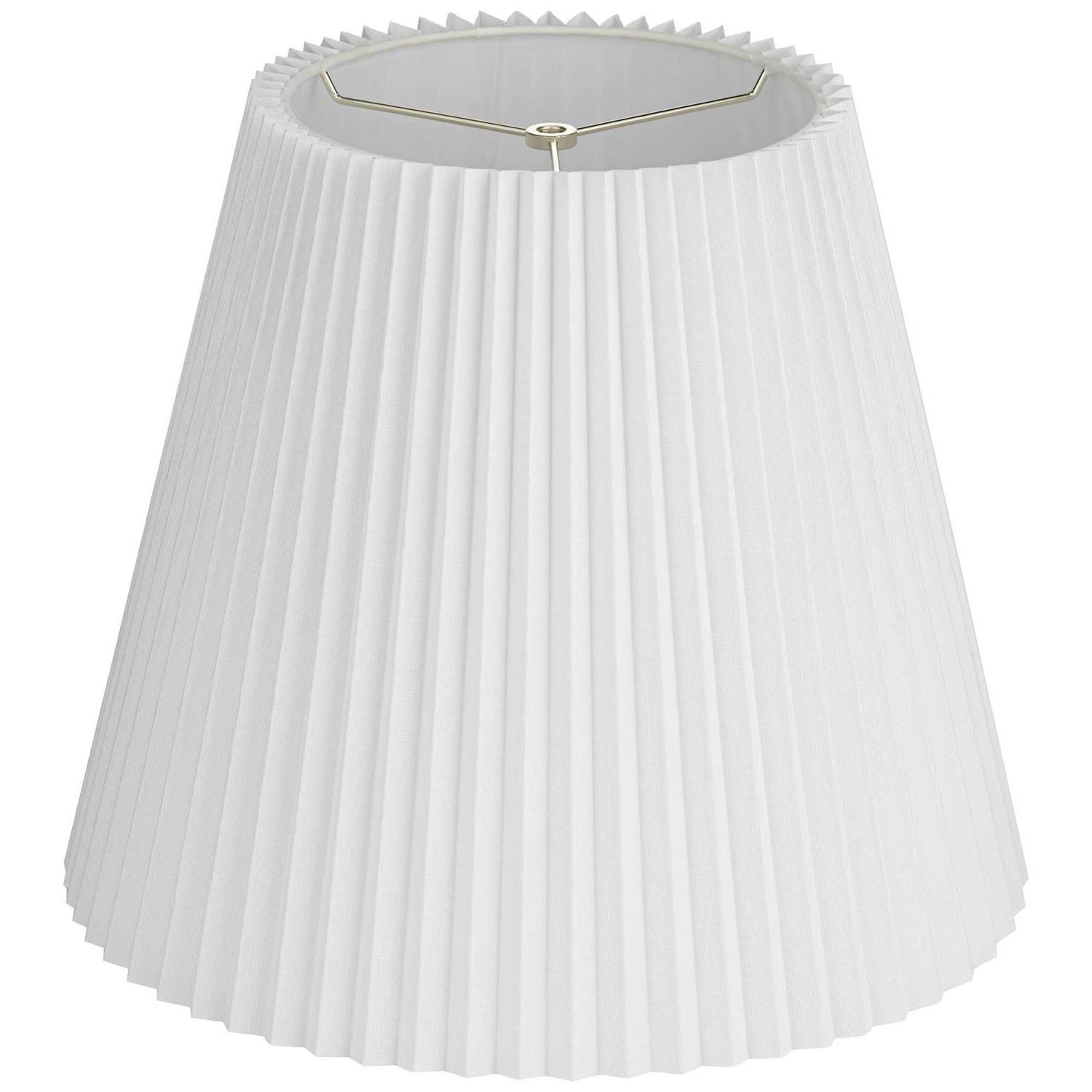 Springcrest Collection Hardback Knife Pleated Empire Lamp Shade White Large Top x Bottom x Slant Spider with Harp and Finial