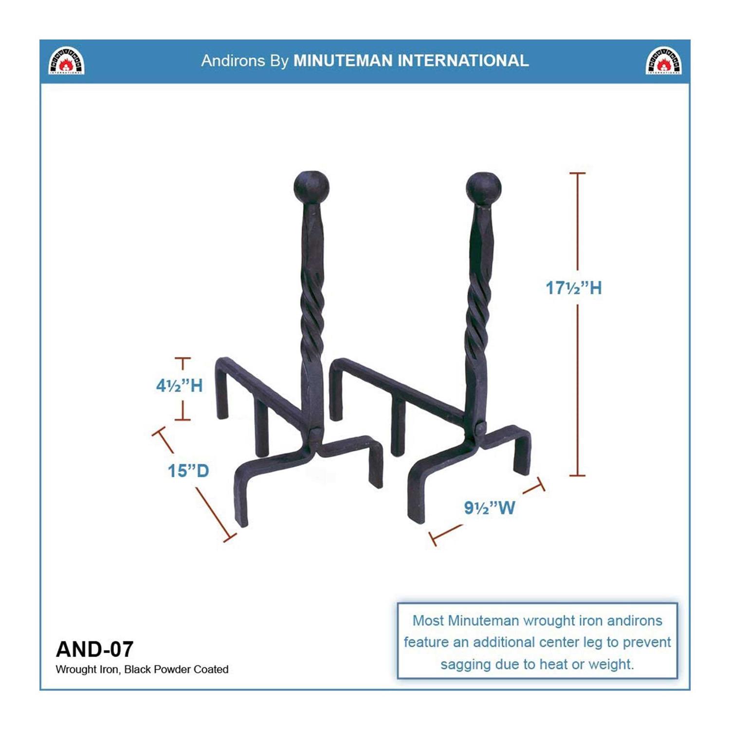 Minuteman Ball End Andirons