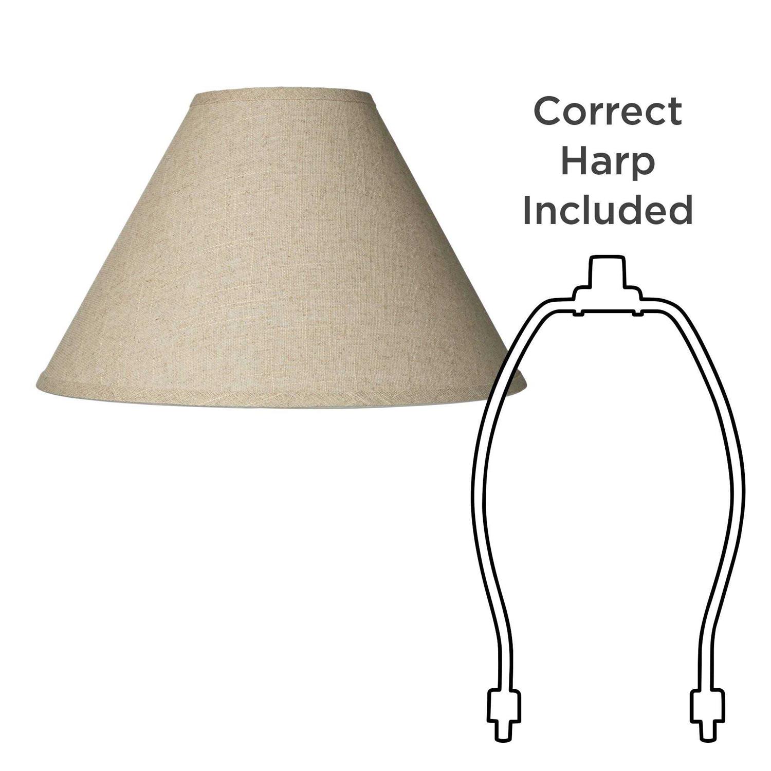 Springcrest Fine Burlap Empire Lamp Shade Top x Bottom x Slant Replacement with Harp and Finial