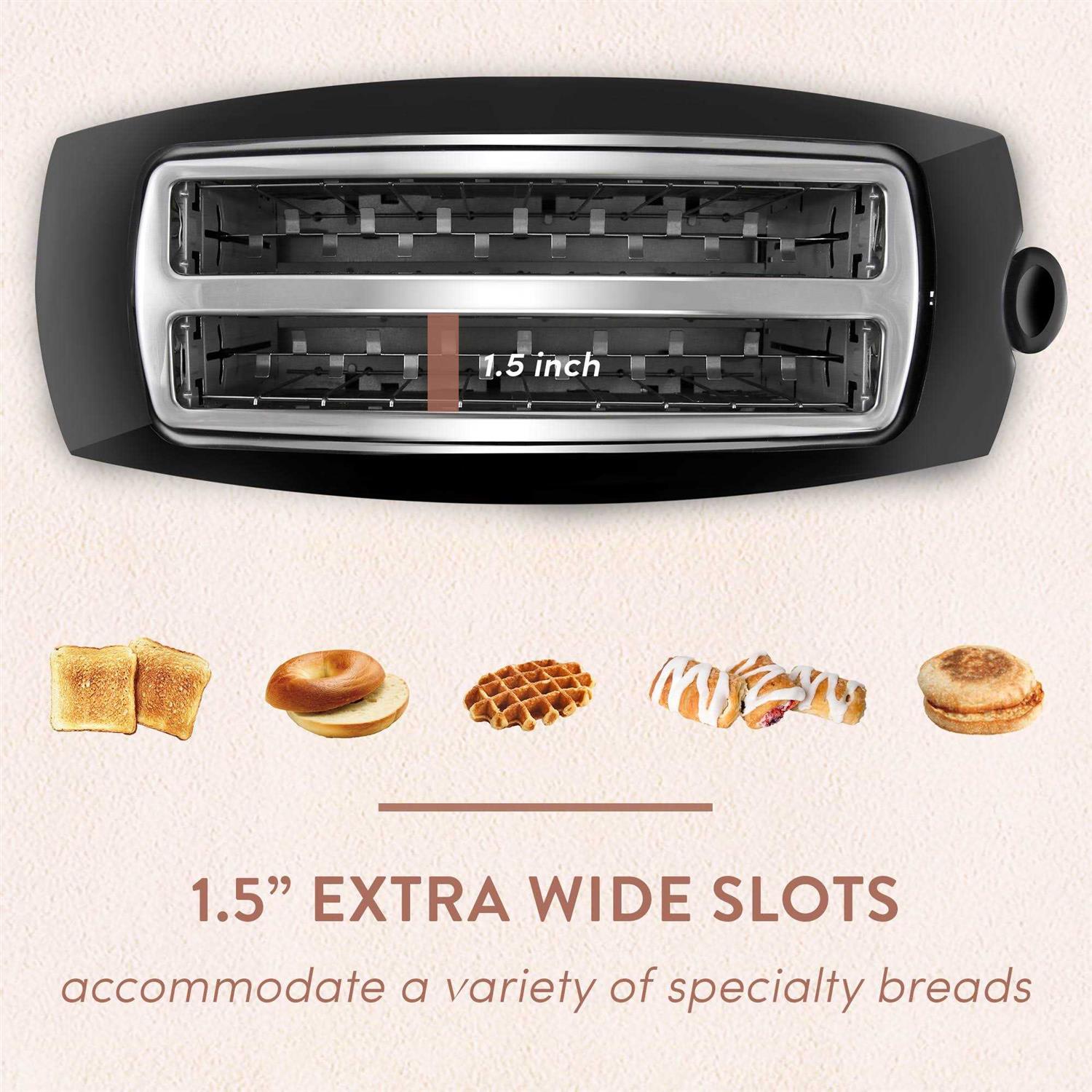 Elite Gourmet 4 Slice Long Slot Cool Touch Toaster