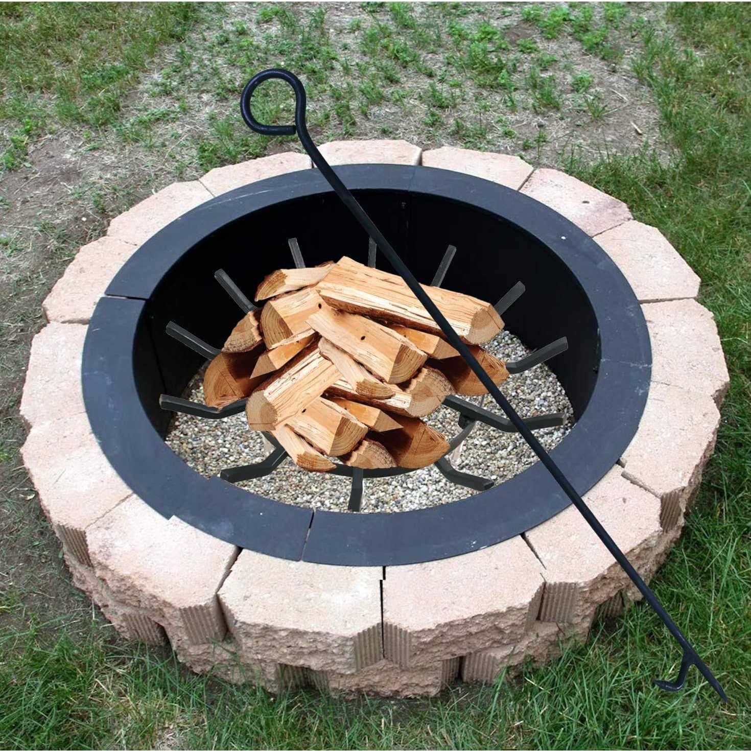 Fire Poker For Fireplace. 40 In Heavy Duty Fireplace Poker. Wrought Iron Steel Fire Pit Poker. Rust Resistant