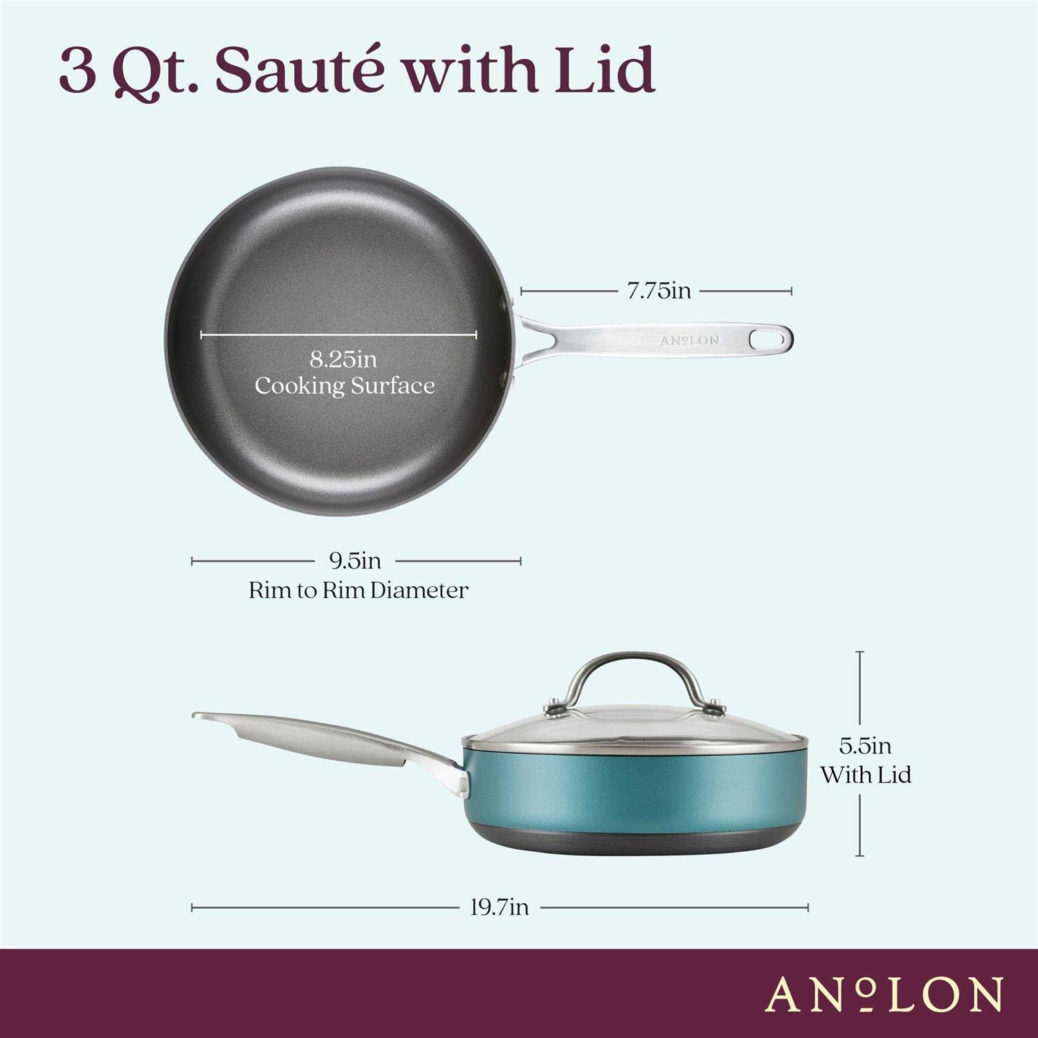 Anolon Achieve Hard Anodized Nonstick Saute Pan with Lid