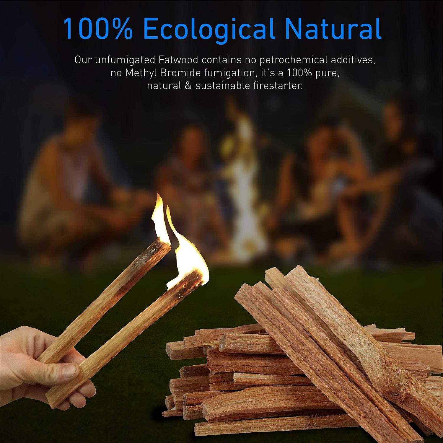 EasyGoProducts Eco-Stix Fatwood Fire Starter Kindling Firewood Sticks 100% Organic Firestarter for Wood Stoves
