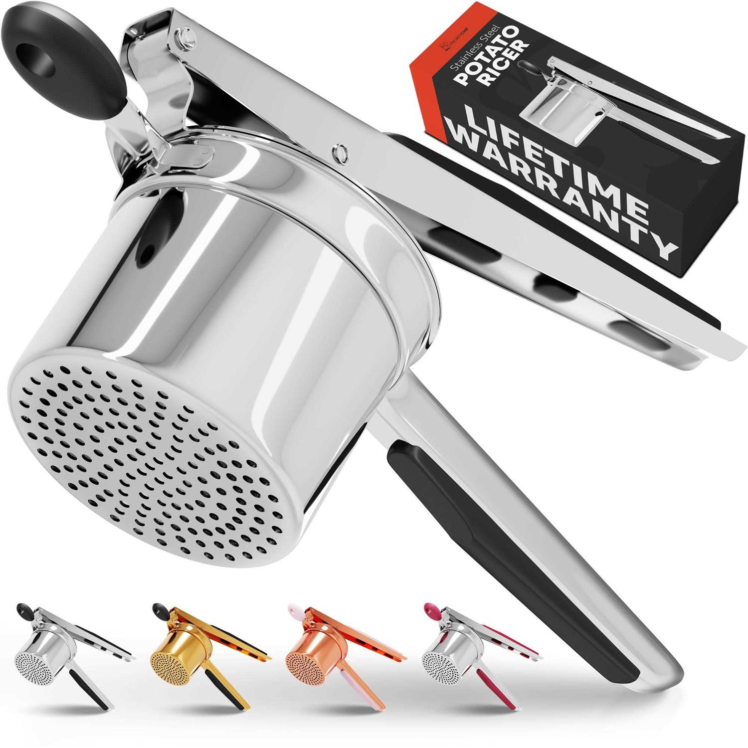 Priority Chef Stainless Steel Potato Ricer and Masher Anti-Slip Makes Light and Fluffy Mashed