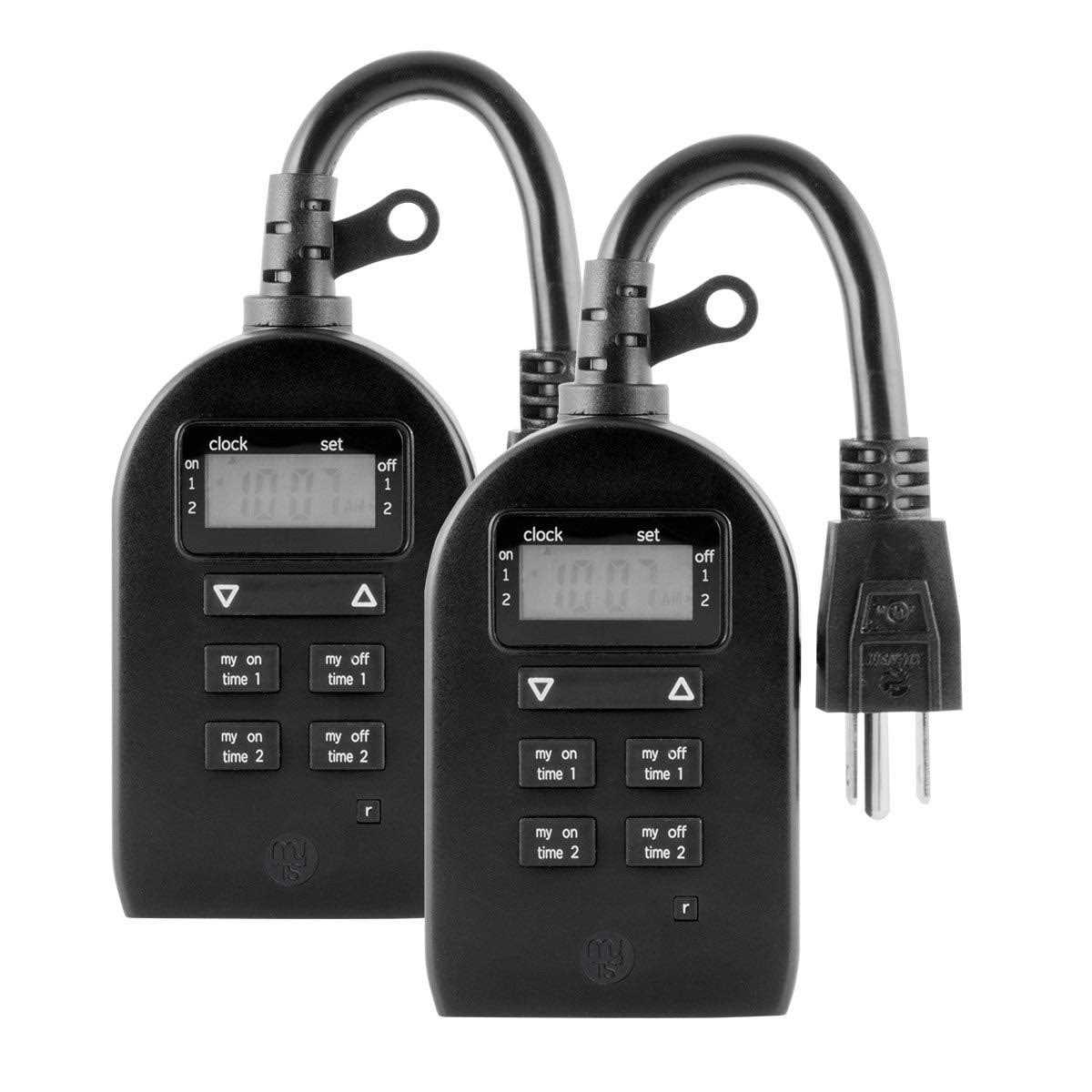 myTouchSmart Indoor/Outdoor Digital Plug-In Timer 2 Pack