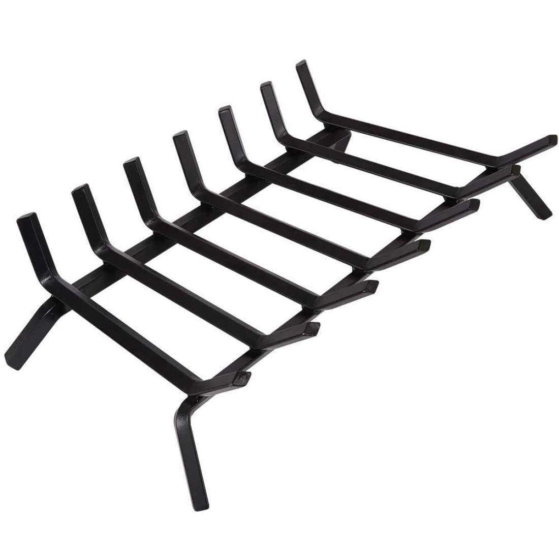 Amagabeli GARDEN & HOME Black Wrought Iron Fireplace Log Grate Wide Heavy Duty Solid Steel Indoor Chimney Hearth Bar Fire