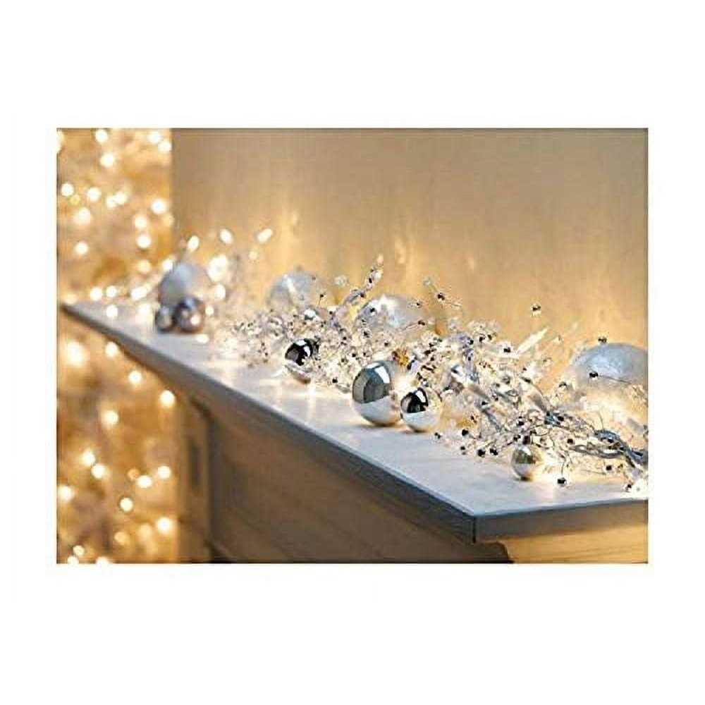 Ge 9 ft Glitter Gem Garland Christmas Holiday Decoration Lights with 100 Constant On Clear Bright Indoor Lights