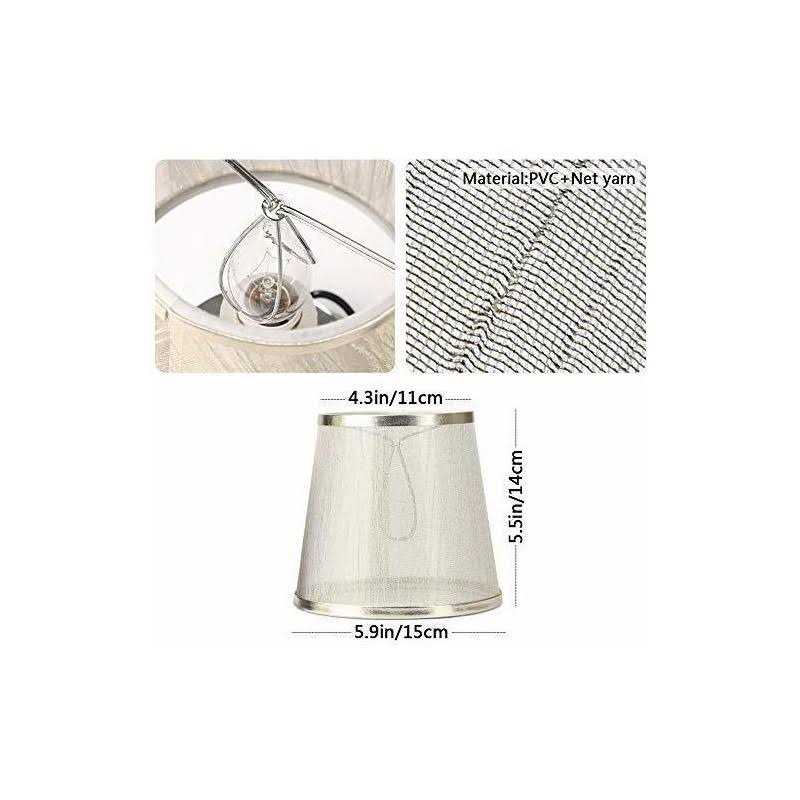 YISUN Set of 6 Crystal Chandelier Mini Lamp Shade 5.5-inch