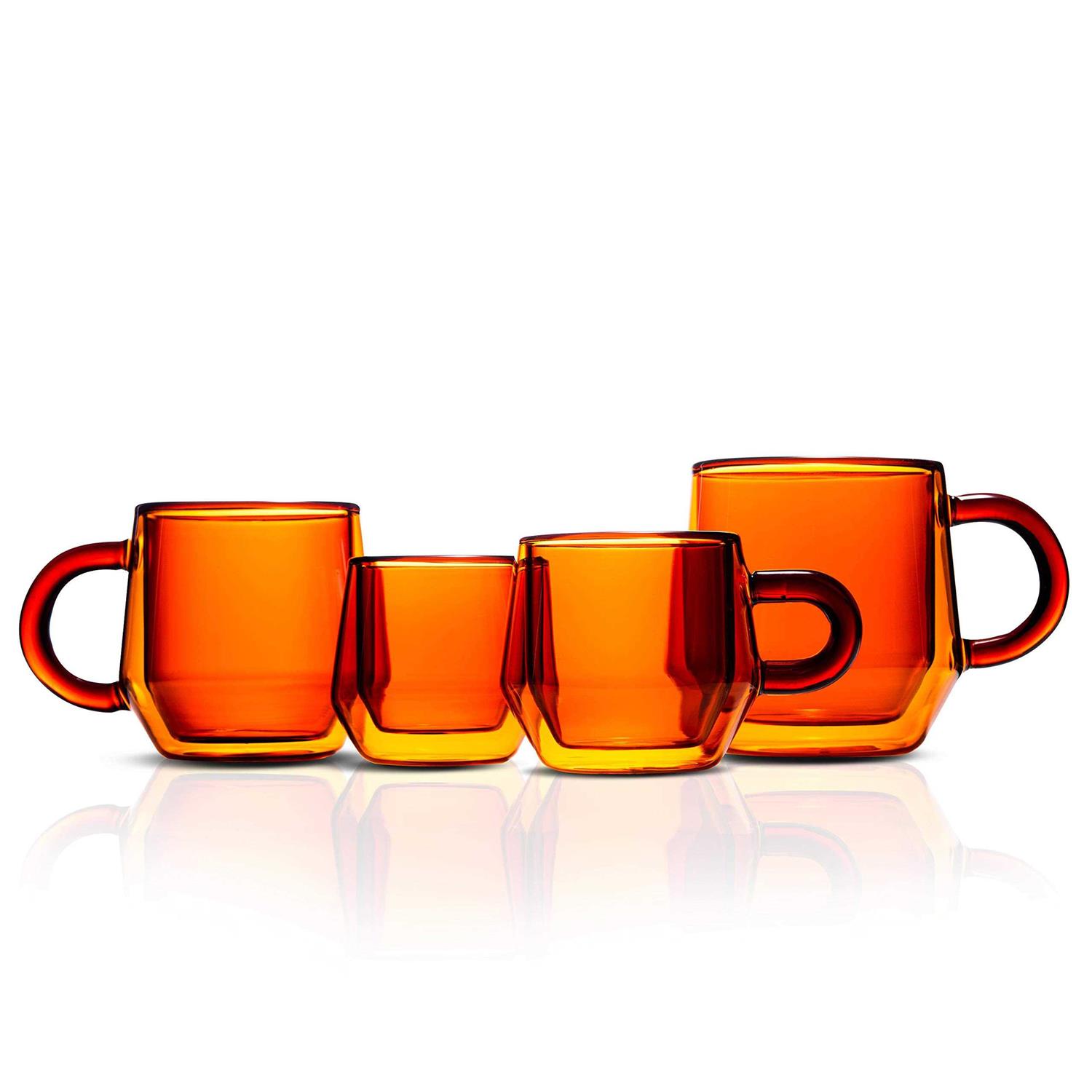 Hearth Glass Double Walled Glass Coffee Mugs