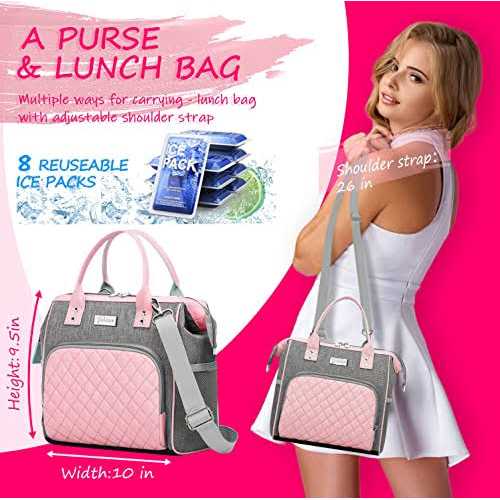 Lunch Bag Women Insulated Lunch Box for Women Adults Leakproof Large Lunch Tote Bags for Women with Adjustable Shoulder Strap