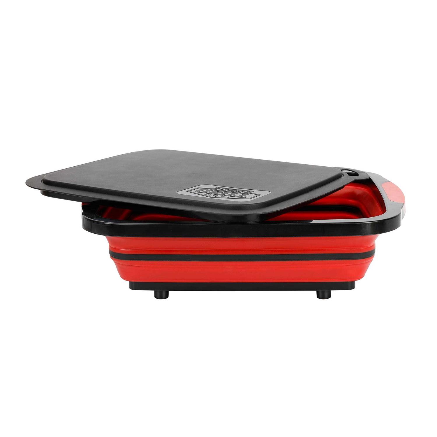 Expert Grill Collapsible Caddy and Cutting Board Black Red 8985