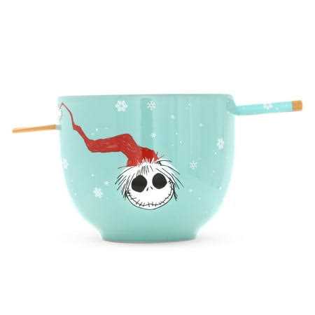 Harry Potter Holiday Hogwarts Crest Wreath And Snowflakes Boxed 20oz Ceramic Ramen Bowl with Chopsticks