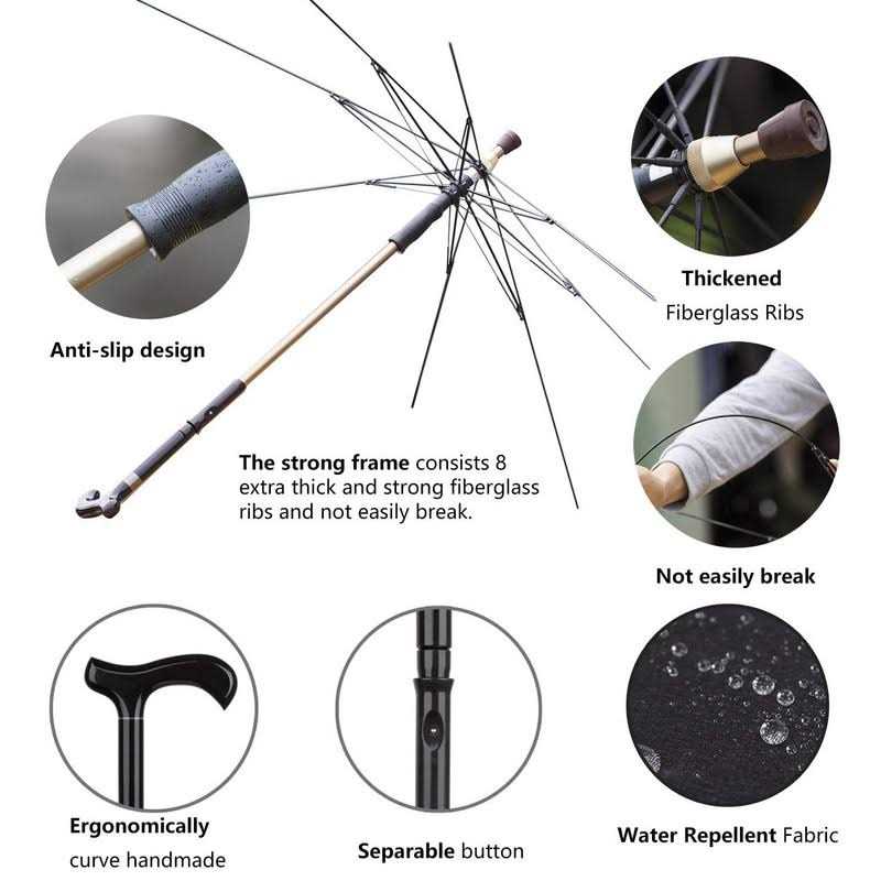 Lynkaye Walking Cane Umbrella Walking Sticks Crutch Umbrella