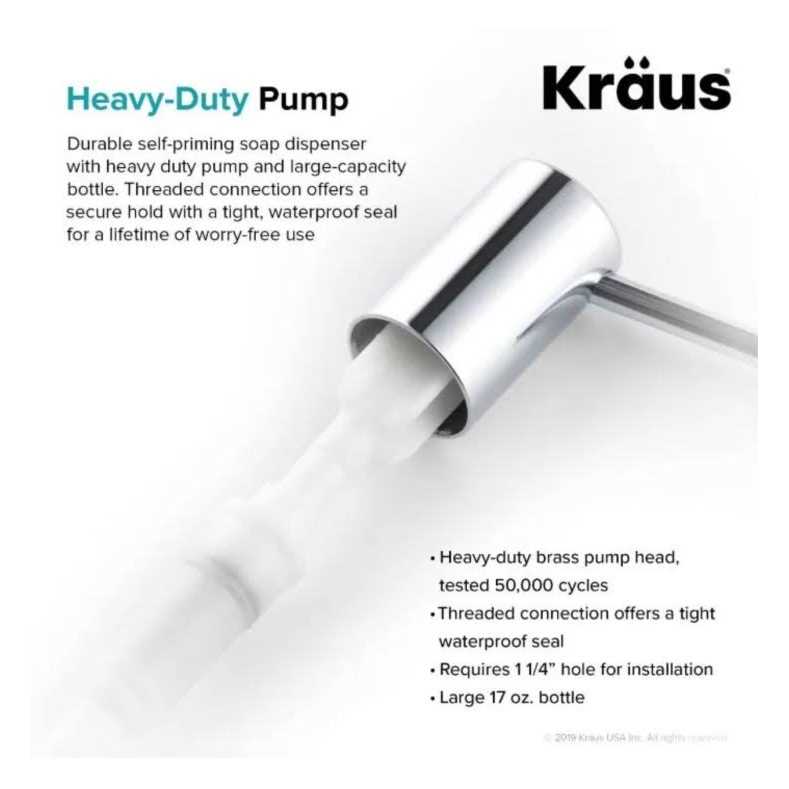 Kraus Kitchen Soap and Lotion Dispenser in Brushed KSD-43BG