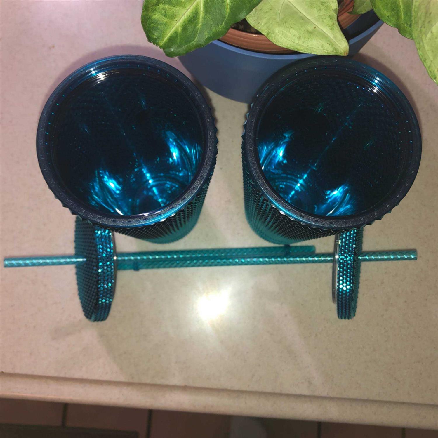 Starbucks Dining Starbucks Tumbler 2023 Blue Chrome Studded