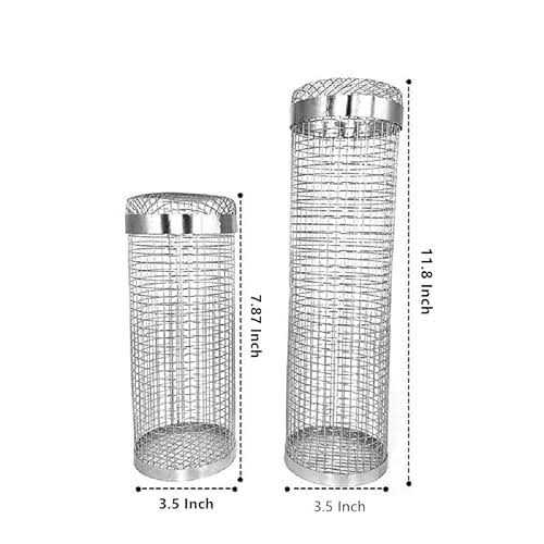 Rolling Grilling Basket Stainless Steel BBQ Grill Basket Outdoor Camping Barbecue Portable Roll Grill Basket